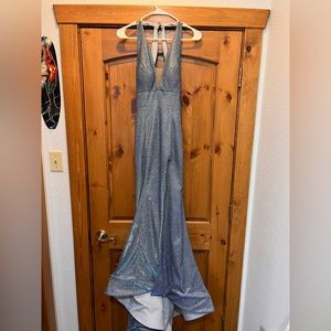 long formal dress w/ train